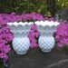 Tiara Milk Glass Pineapple Candle Holders - Mini Vases