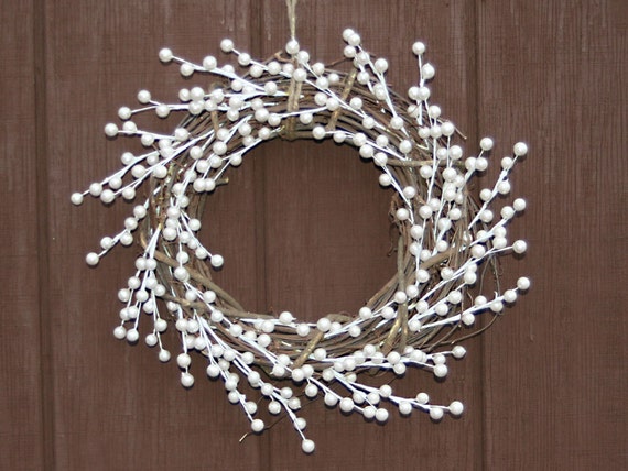 White Berry Wreath By Kellyscardboutique On Etsy