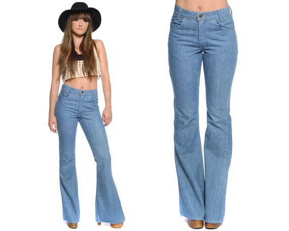 vintage high waisted jeans to hip huggers