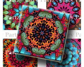 SALE TAPESTRY Healing Mandalas, 2x2 Square Tile,Printable Digital Images, Cards, Gift Tags, magnets, Yoga, Meditation