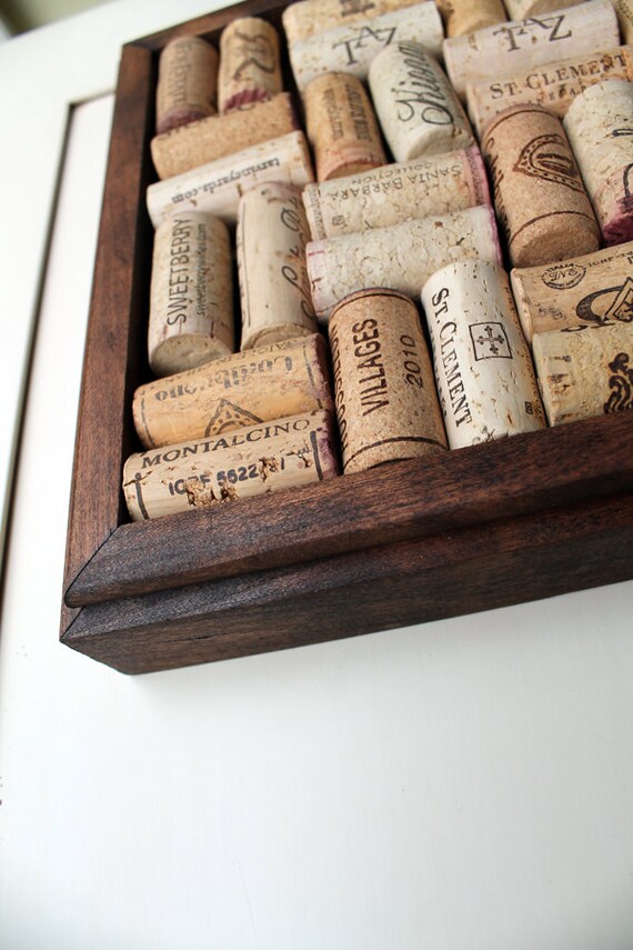 Wine Cork Trivet Kit Reclaimed wood DIY craft kit dark