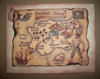 Pirate Party Invitations - Little Boy Party Invitations - Treasure Map ...