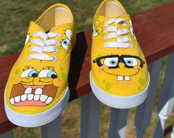 Cute and Funny Hand Painted Bare Feet shoes size 8 painted