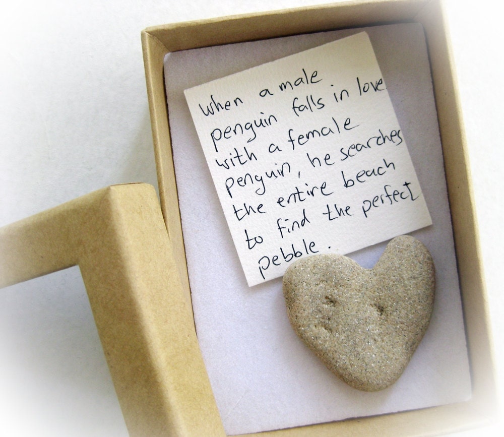 Unique Valentine's Card For Her a heart shaped rock in a