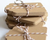 Kraft Paper Tags, 100 Die Cut Tag, Gift Tags, Labels, Brown Die Cuts,
