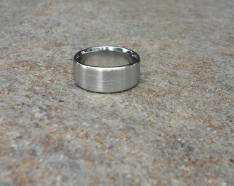 Stainless Steel Ring in Brushed Satin Finish, Stainless Rings, Artisan Jewelry
