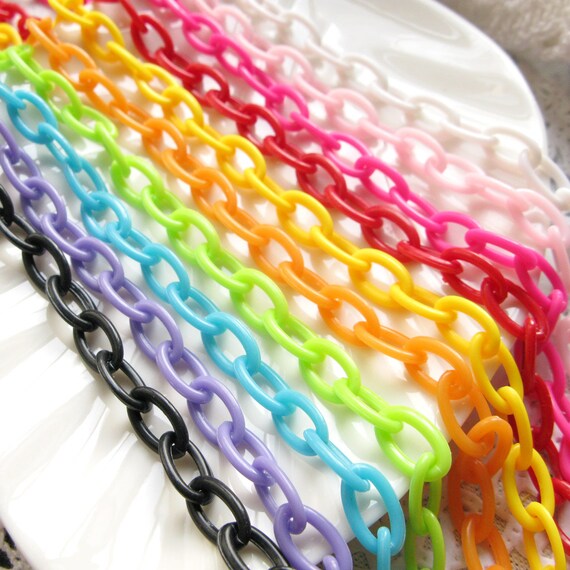 1 pcs 16 inches plastic chain links you pick by craftsutopia