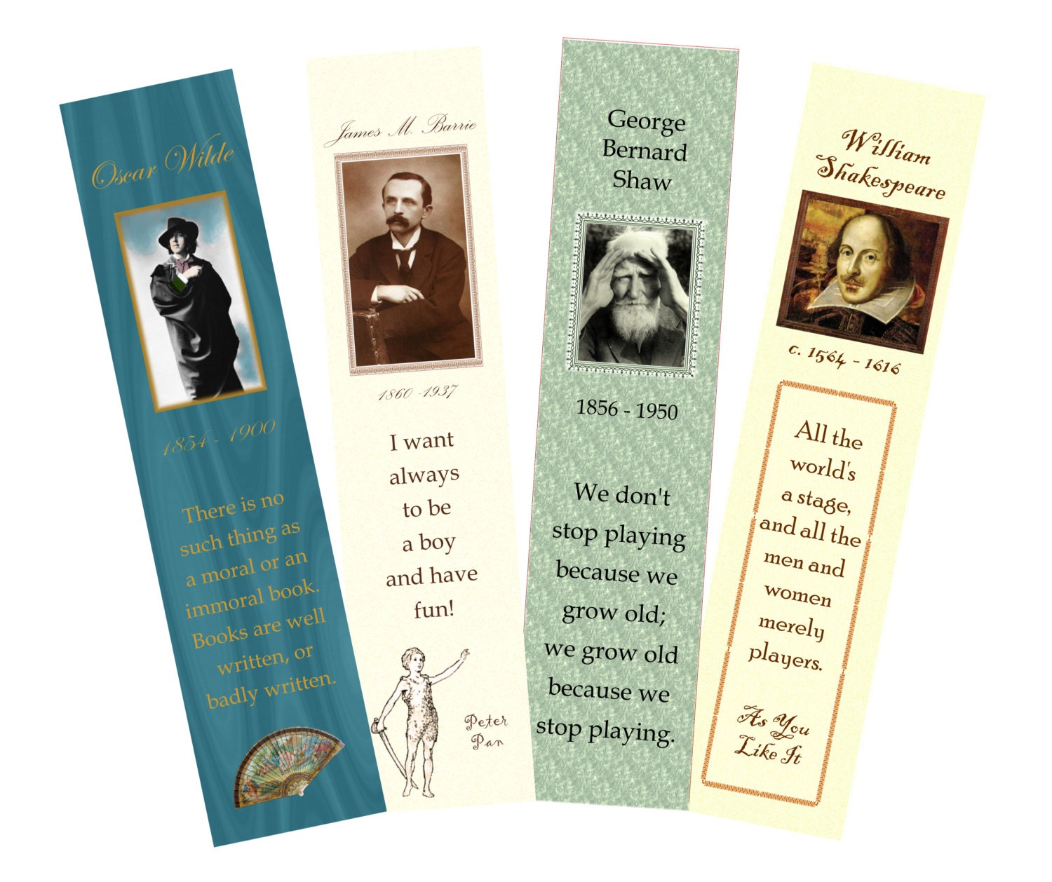 bookmarks pdf great playwrights 4 printable