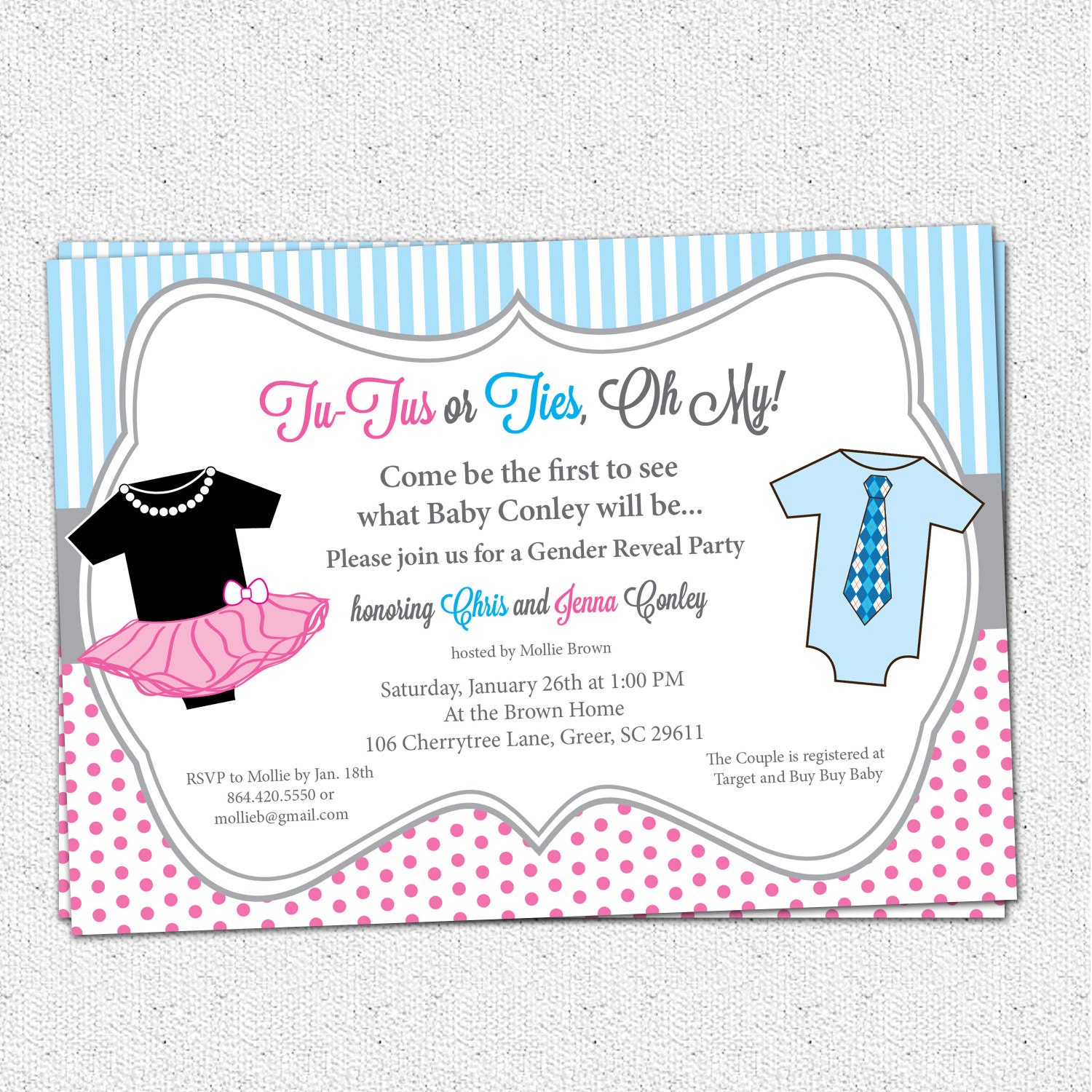 Printable Baby Gender Reveal Party Invitations 5