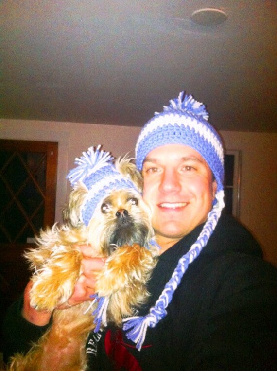 Crochet Dog Hats with matching Owners Hat. Hand made by