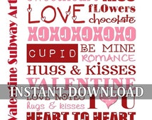 Popular items for valentine subway art on Etsy