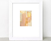 Watercolor Painting - circles - terracotta - orange yellow - southwest summer - desert - modern minimal - abstract art