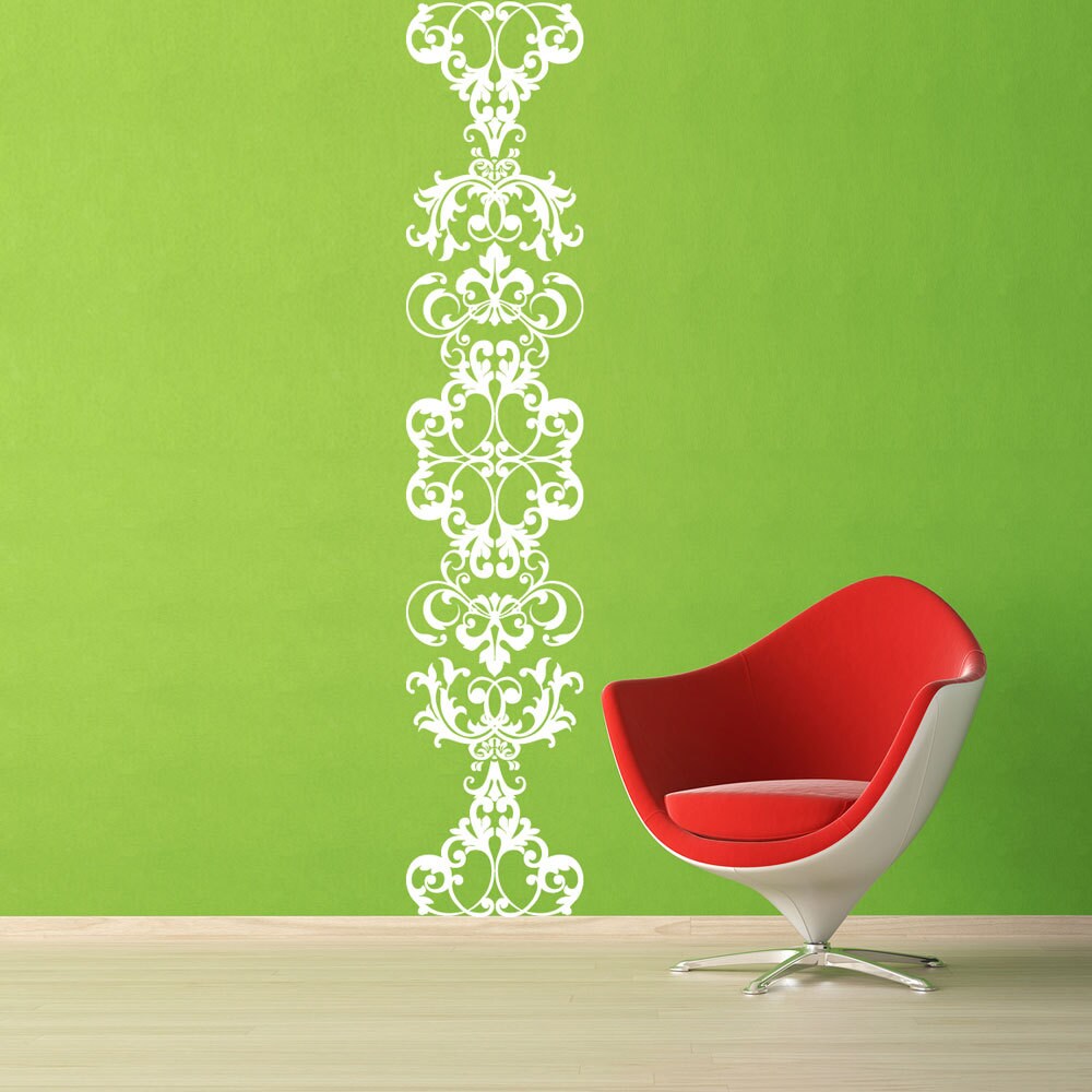 Damask Wall Decal Damask Scroll Vinyl Wall Decal extra