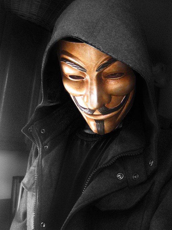 Guy Fawkes V for Vendetta Anonymous Custom hand Painted Rusted Metal Mask Occupy Protest - il_fullxfull.421508483_b0f0