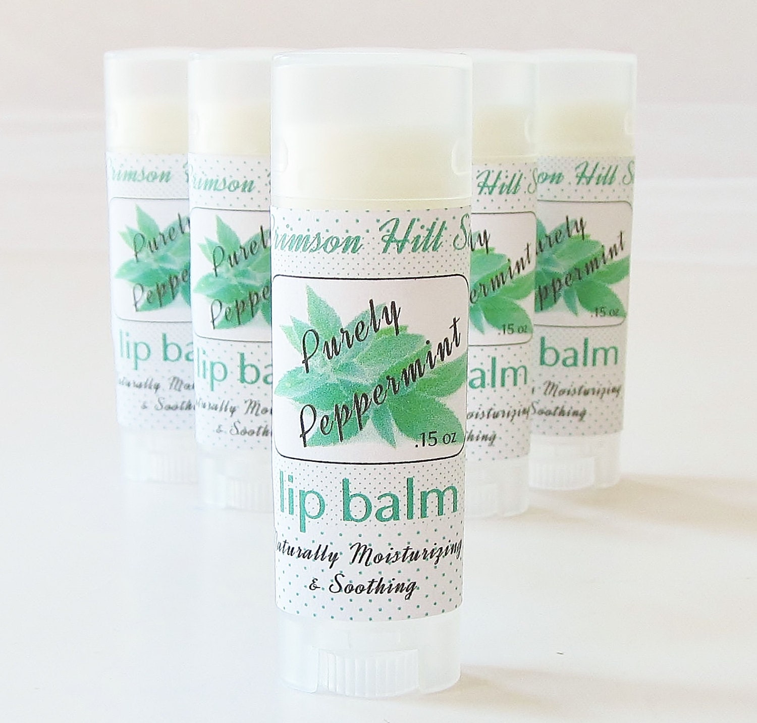 Purely Peppermint Natural Lip Balm handmade organic gloss