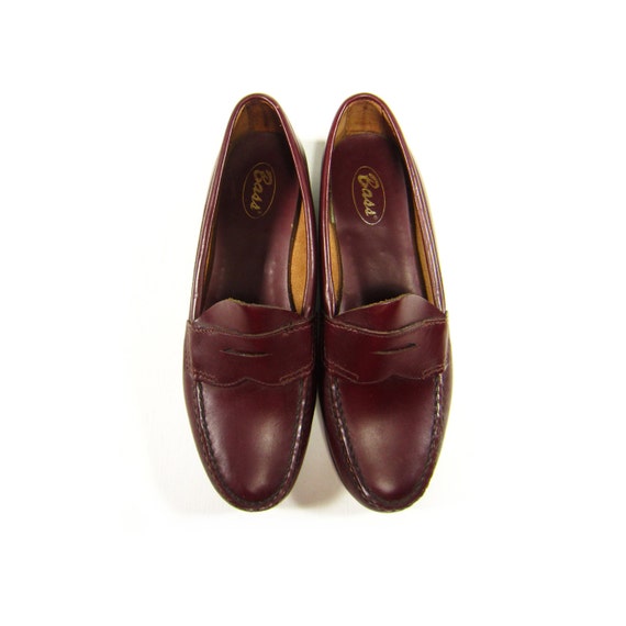 Vintage Bass Penny Loafers 1980's Oxblood by weUPCYCLEwithLOVE
