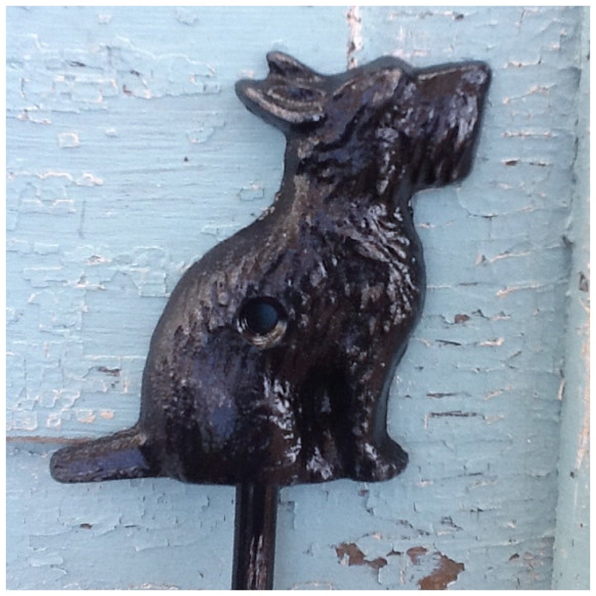 Jet Black Dog / Scottie Dog Wall Hook / Modern Dog / Cast Iron