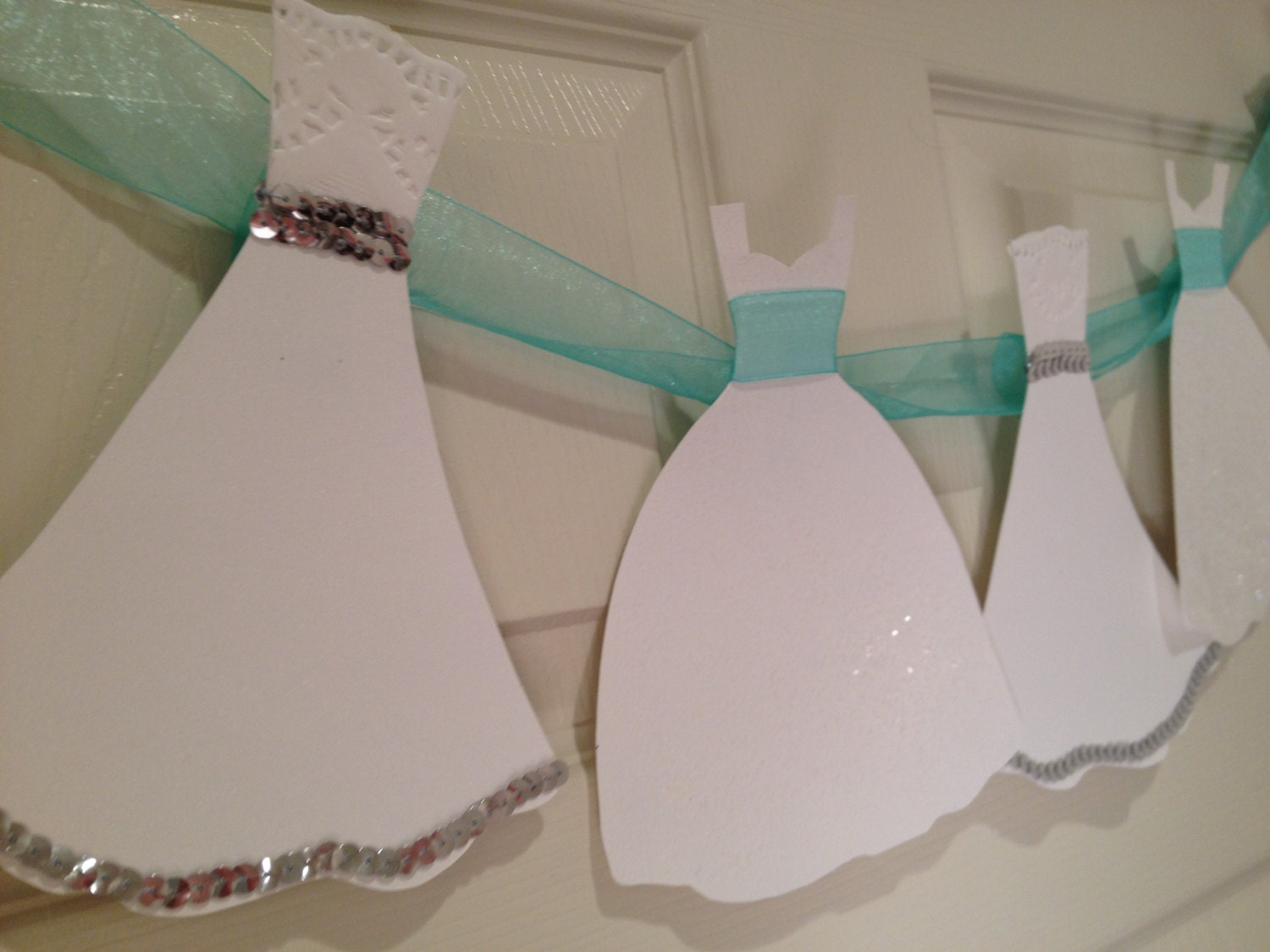 Wedding Dress Garland Paper Bridal Shower Decoration by cupcake555