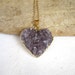 ON SALE 25% Amethyst Druzy Necklace Drusy Quartz Heart 14K Gold Fill Cable Chain