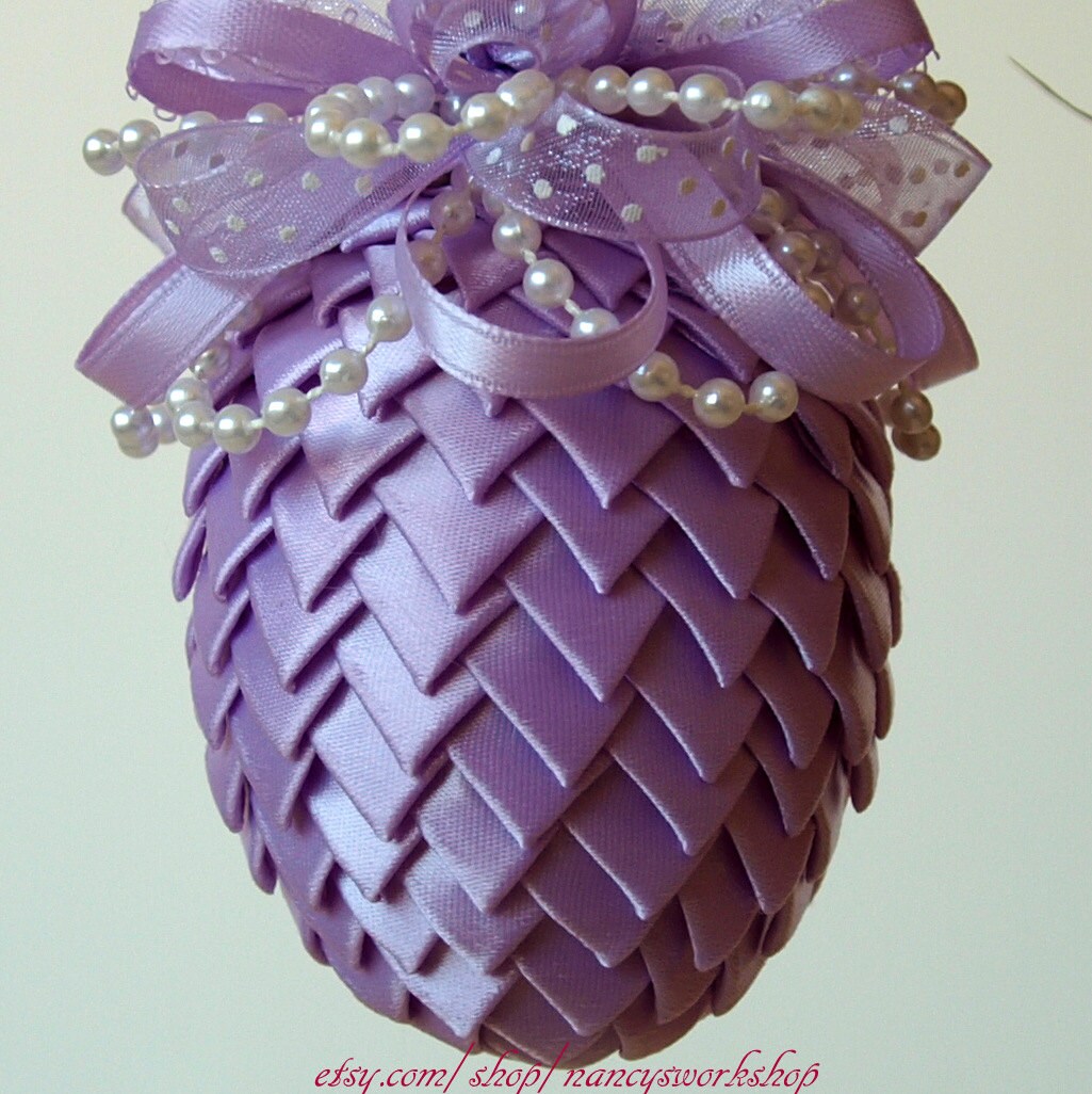 Easter Egg Ornament Made From Ribbon