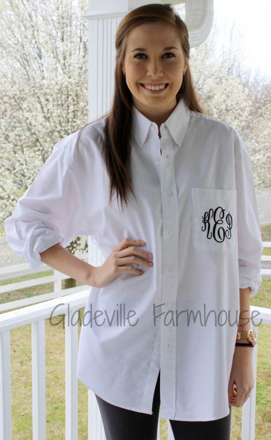 Monogrammed Button Down Bridal Party Shirt by GladevilleFarmhouse