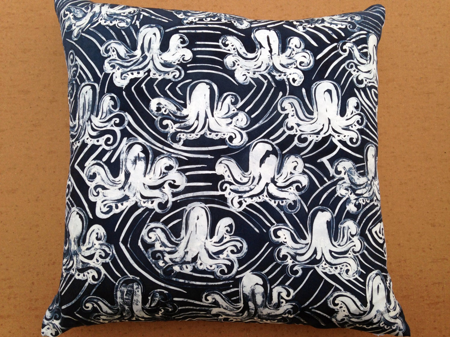 blue octopus pillow