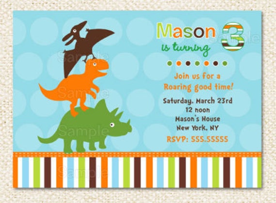 Dinosaur Birthday Invitations - DIY printable - Boy - Dinosaur theme - Dinosaur invitations