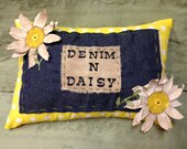 Primitive Nook Ooak Design Finished Spring Summer Daisy Pillow OFG FAAP