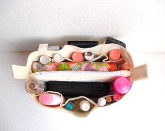Bag organizer - Purse organizer insert in Cream fabric