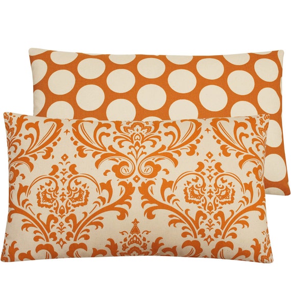 Burnt Orange Pillow Decorative Long Throw by