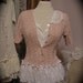 Vintage Pink Sweater, romantic antique pink, shabby cottage chic SOFT ruffled lace, MEDIUM