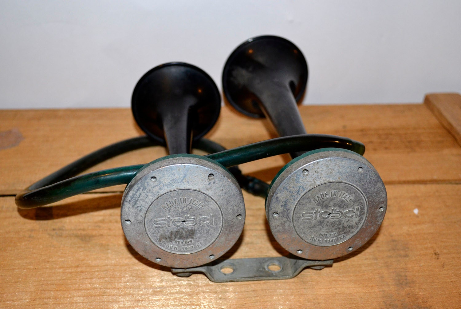 Two Old Air Horns Stebel Italy Vintage Dual Air Horn For
