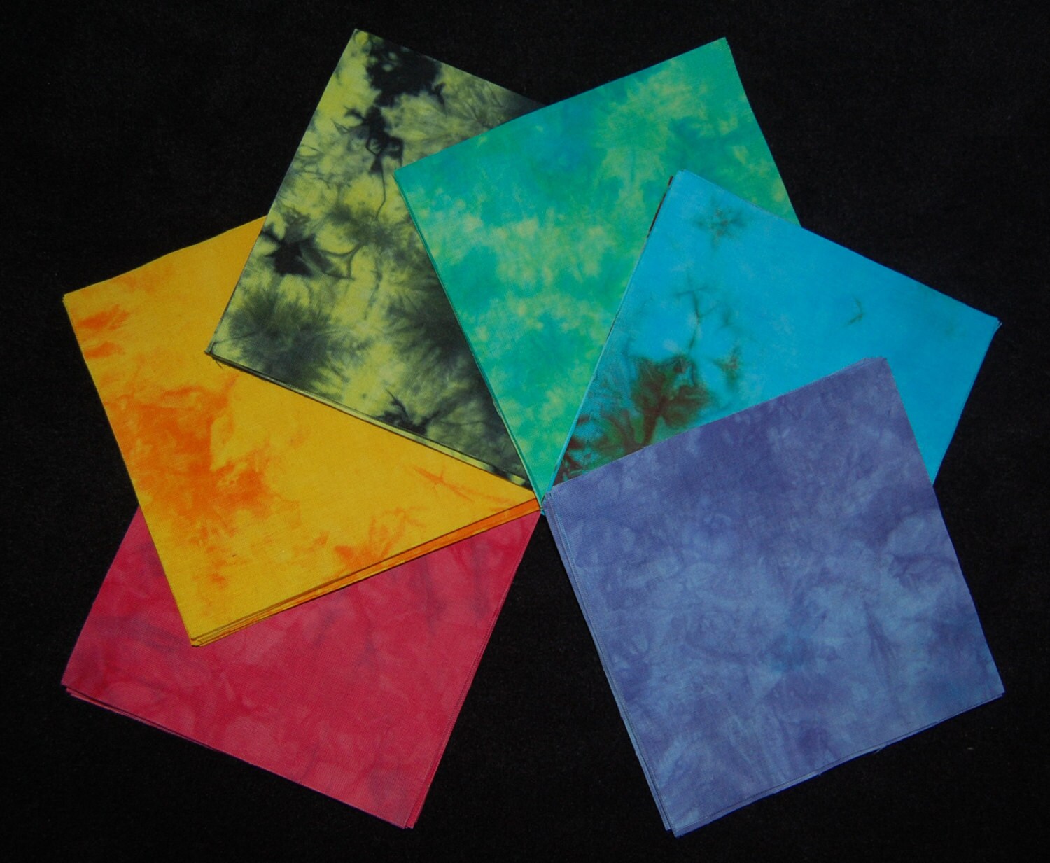 72 Precut Quilt Squares REBEL RAINBOW 1 Hand Dyed 5x5 Inch