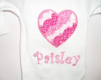 Heart with Ribbon Valentine's Ruffle shirt or bodysuit