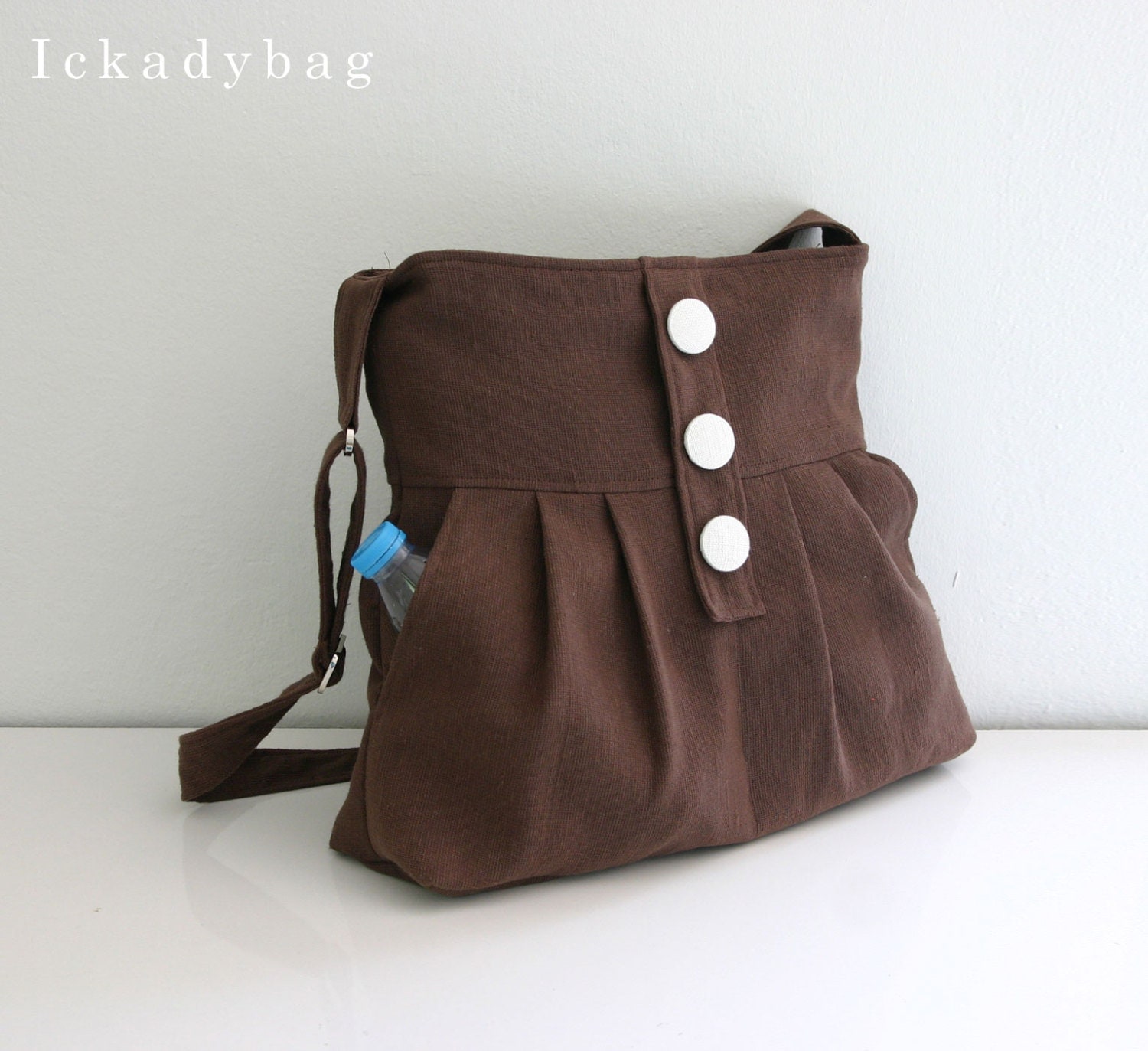 SALE Brown Messenger Bag / Hemp/Cotton / Shoulder Bag / Diaper