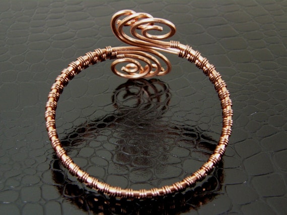 Wire Wrapped Copper & Hammered Copper Spiral Wire Weave