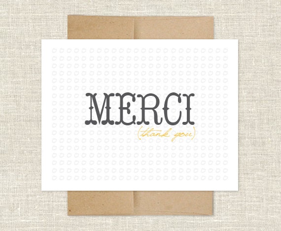 Merci Thank You Note Cards