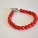 OOAK Red Jadite Bracelet, Silver Tone, Heart Clasp , CHAKRA Inspired, Made in the USA, Item No. De244