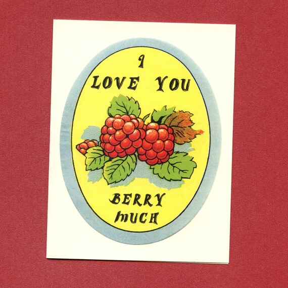 I LOVE U BERRY MUCH Love Card Funny Valentine By Seasandpeas