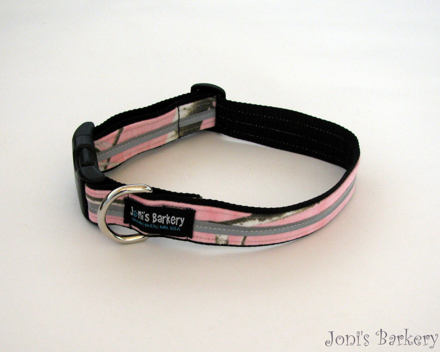 Reflective Pink Camo Dog Collar Reflective Adjustable