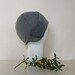 Grey Cloche Hat with Love Heart - MEDIUM - Ready to ship