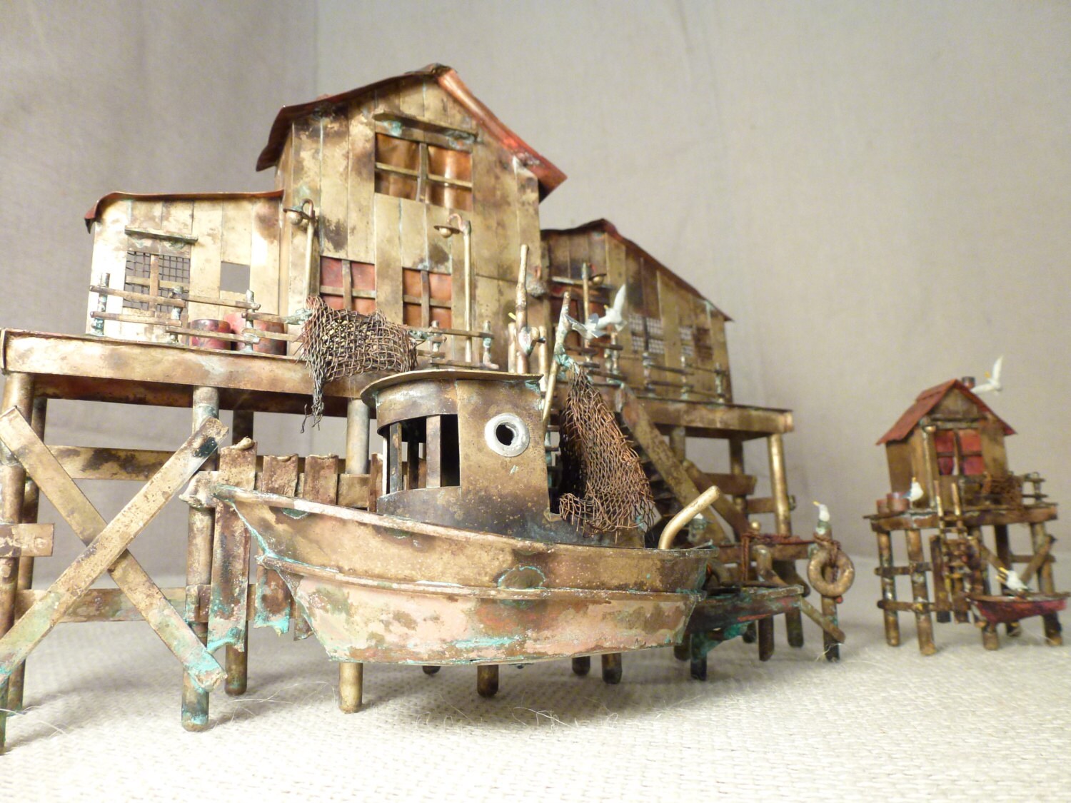 Seaside Metal Wall Art Beachside dock metal