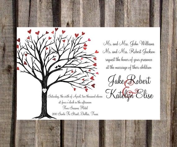 Tree Initials Wedding Invitations 8