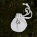 White Deerskin Pouch with Abalone by Pluct, Amulet Bag, Herb Bag