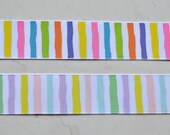 Bright rainbow and soft pastel wonky stripes on 7/8" grosgrain ribbon- spring/easter combo set Il_170x135