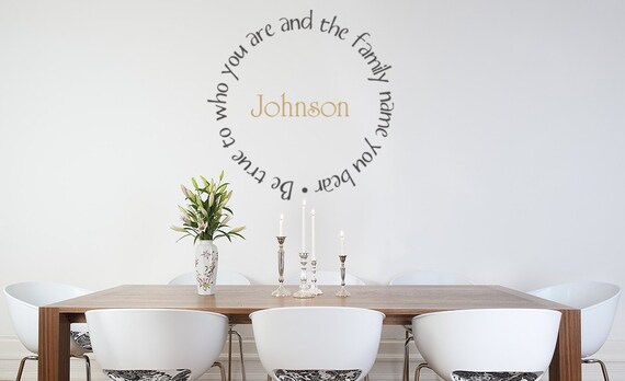 Family name decal, Monogram Decal, Name Decal, True to Your Family Name, Monogram wall decal
