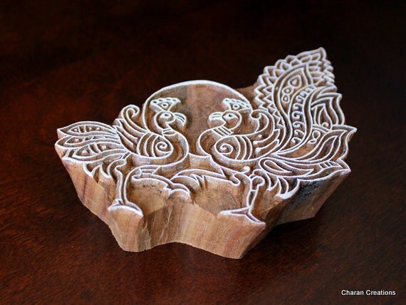 HALF PRICE SALE Hand Carved Indian Wood Textile Stamp Block