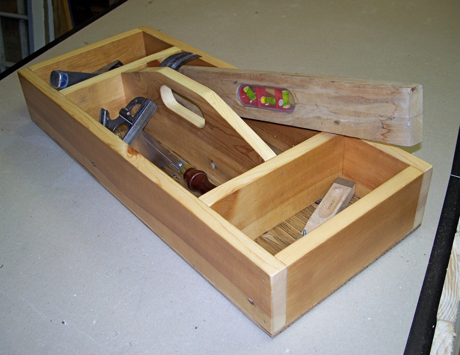 Tool Box Handcrafted Single Layer Wood Tool Box by MiscKDesigns
