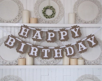 HAPPY BIRTHDAY Banner, Birthday Party Sign, Happy Birthday Sign, Sweet 16, Baby's First Birthday, 40th Birthday, 50th Birthday