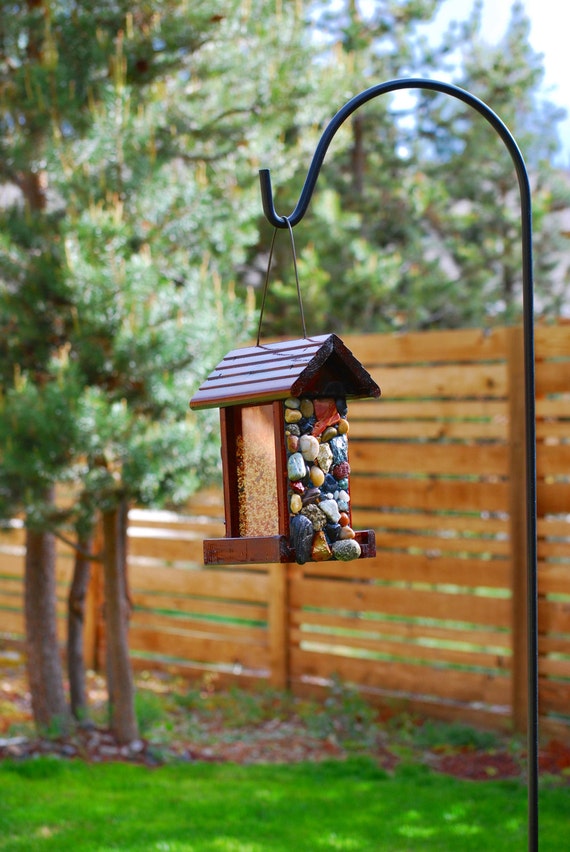Mosaic Stone Bird Feeder with Seed